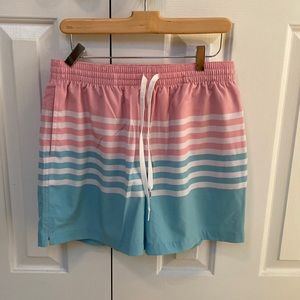 Great condition Chubbies  swim shorts men’s size large striped pink blue
